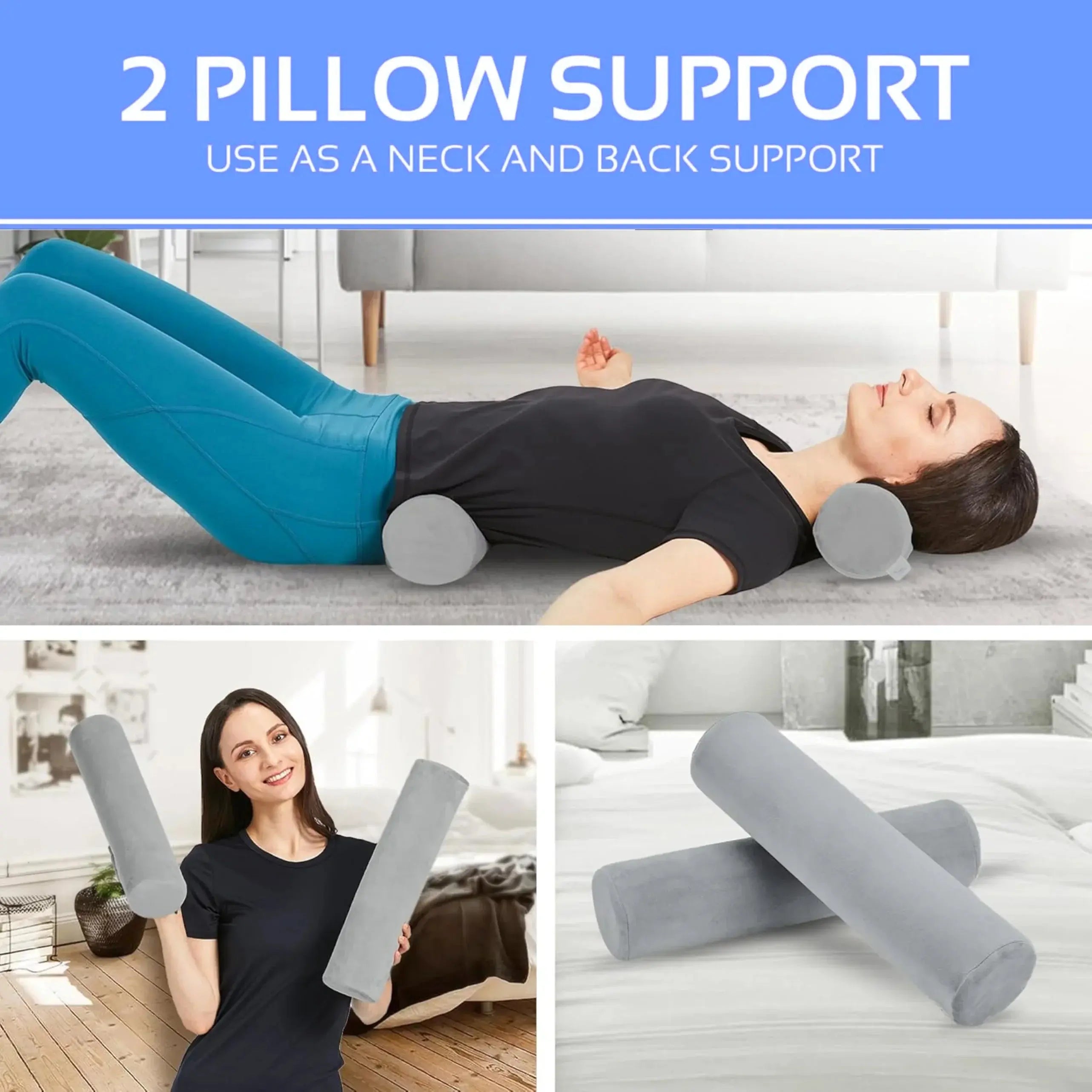 Slumblr® Neck Roll Bolster Pillow (2 Packs) Slumblr