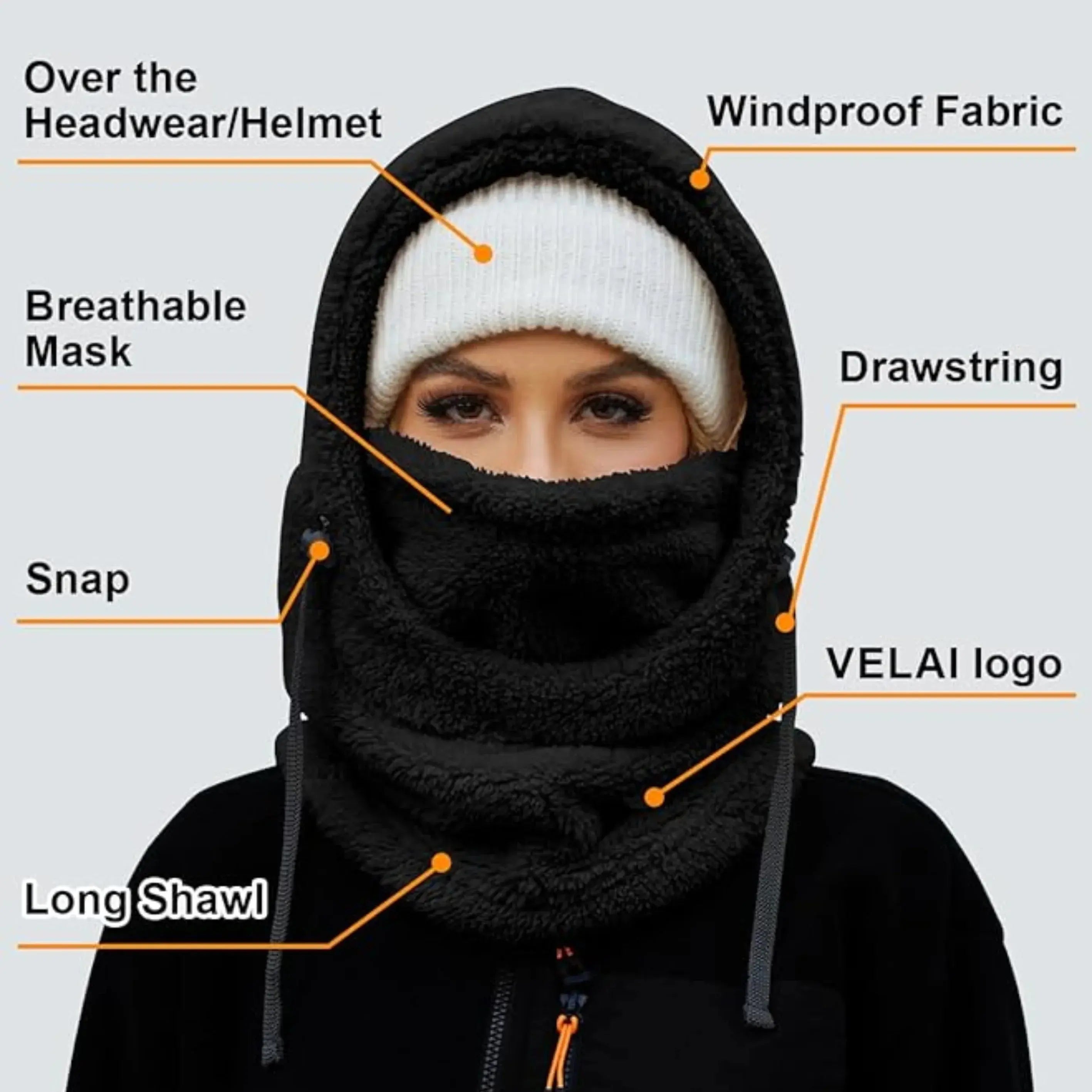 Slumblr® Winter Fleece-lined Hooded Beanie Scarf Travel Slumblr