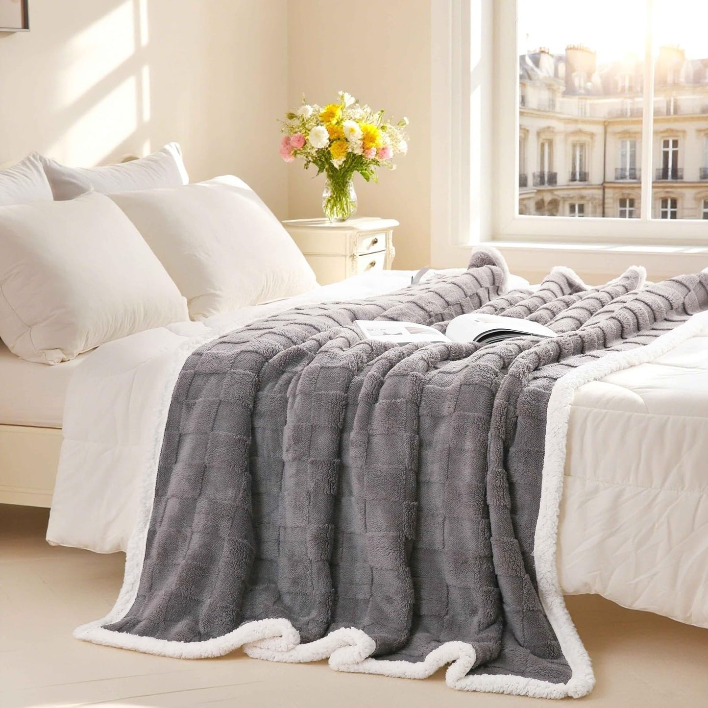 Slumblr® Sherpa Flannel Throw Blanket