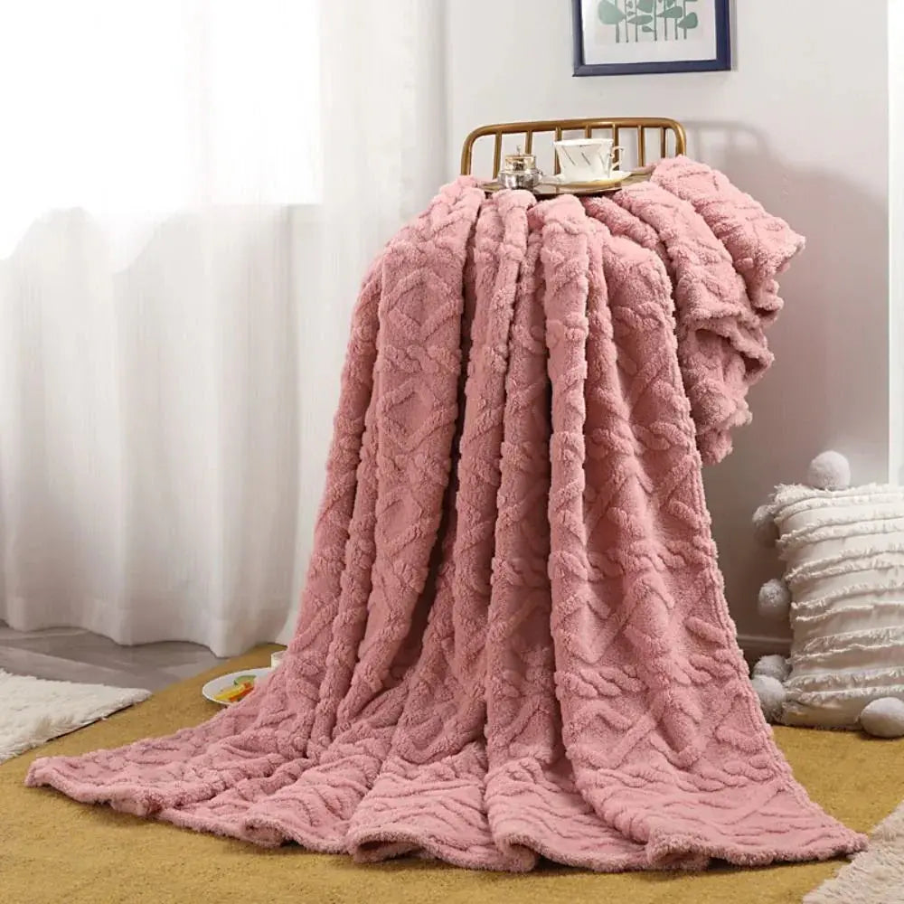 Slumblr® Ruched Faux Fur Cozy Throw Blanket Slumblr