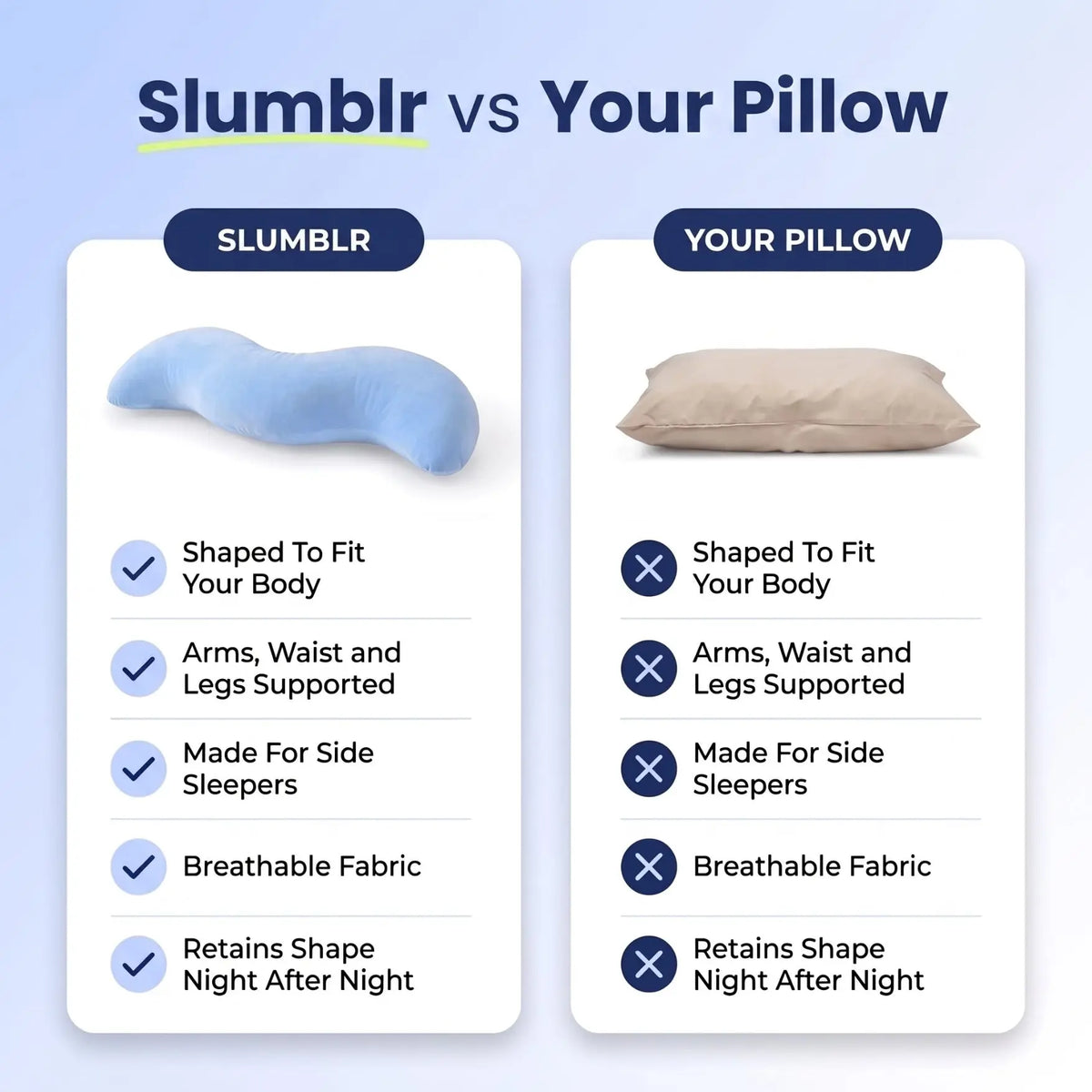 Slumblr® Snuggle Pillow For Side Sleepers