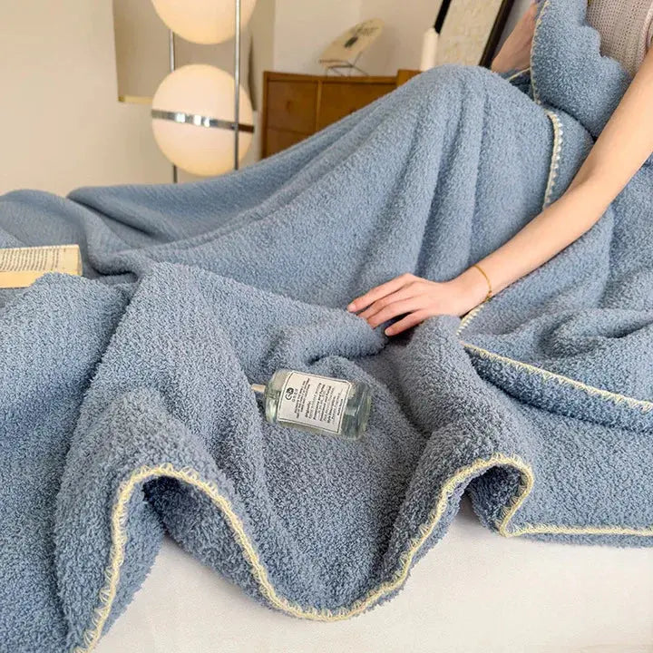 Wholesale Double Thick Soft Lamb Plush Bed Throws Blanket Home Warming Solid Color Portable Winter Use