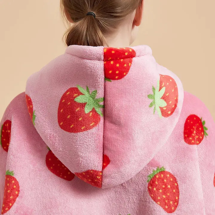 OEM Oversized Hoodie Wearable Blanket Sweatshirt Hoodie Blanket Heating Hooded Blanket with Sleeve for Women Adult and Kids