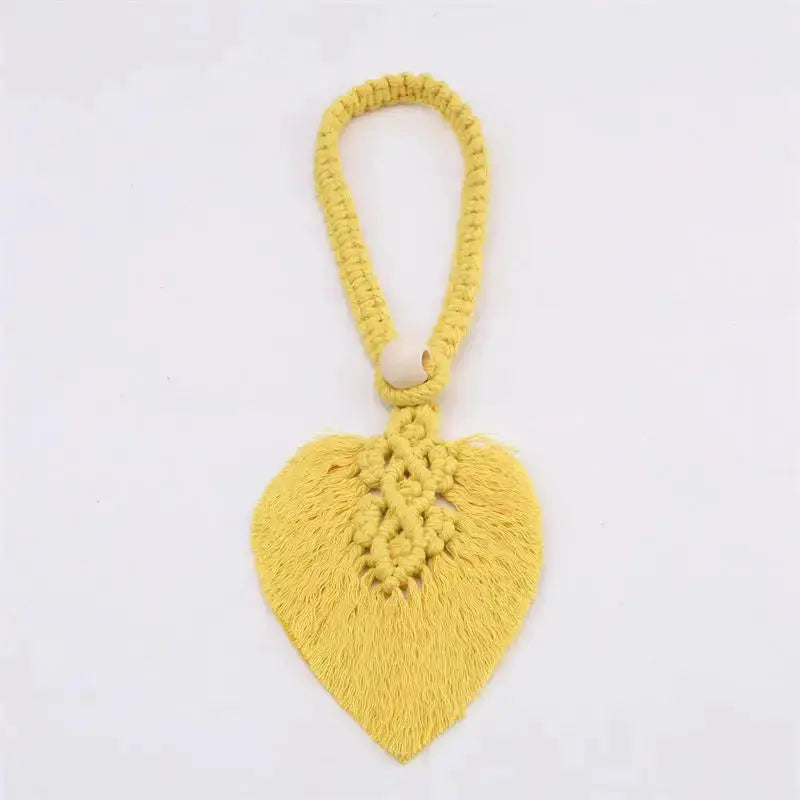 1/2PCs Handmade Curtain Tiebacks Macrame Tassel Leaf Shaped Curtain Holdback Braided Tie Back Holder Bohemian Home Decoration