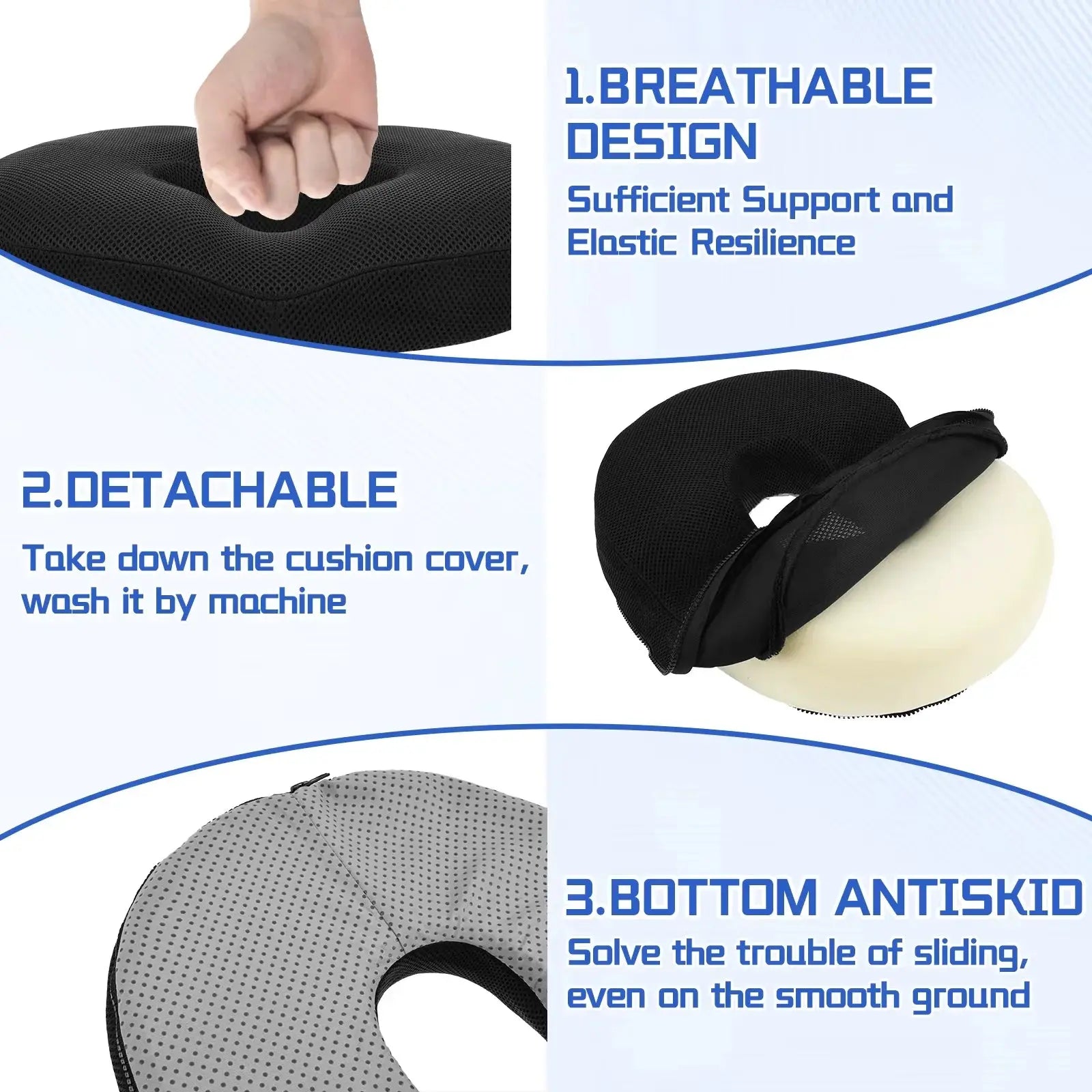 Donut Pillow Seat Cushion for Hemorrhoids,Sciatica & Hip & Coccyx Desk Chair Cushion for Long Sitting Office Worker, Car Driver
