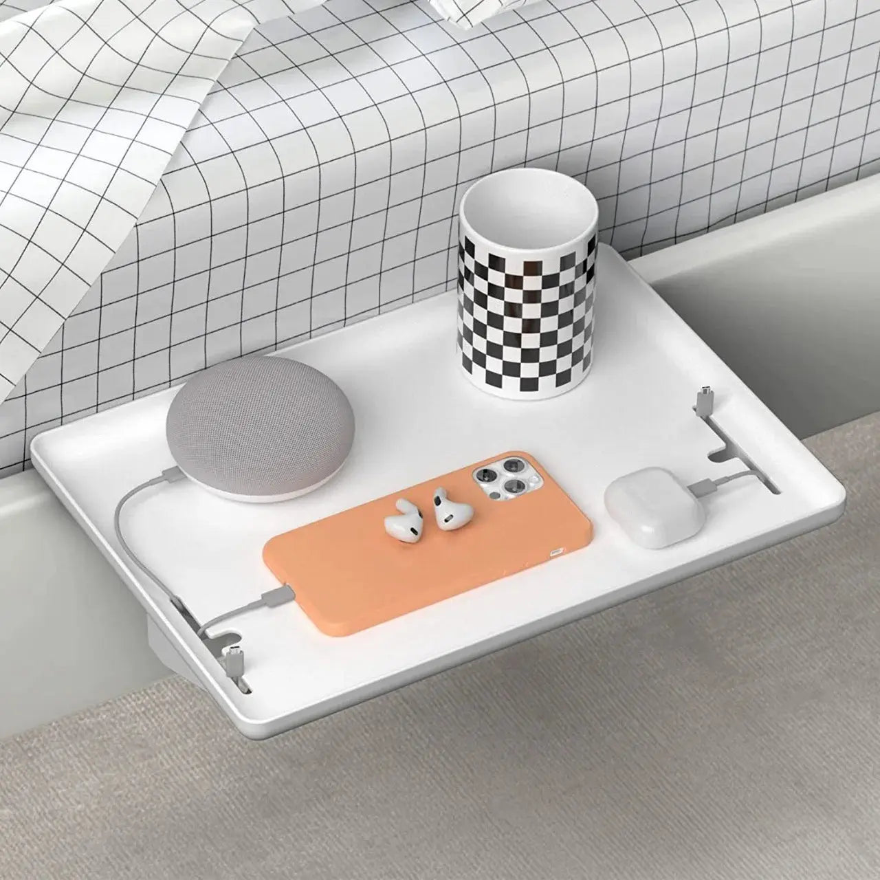 1 Bedside Shelf, Suitable For Bed, Dormitory, School, Home Storage Tray Storage Box, Bedside Table, Storage And Finishing