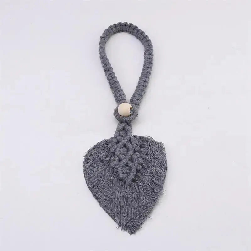 1/2PCs Handmade Curtain Tiebacks Macrame Tassel Leaf Shaped Curtain Holdback Braided Tie Back Holder Bohemian Home Decoration