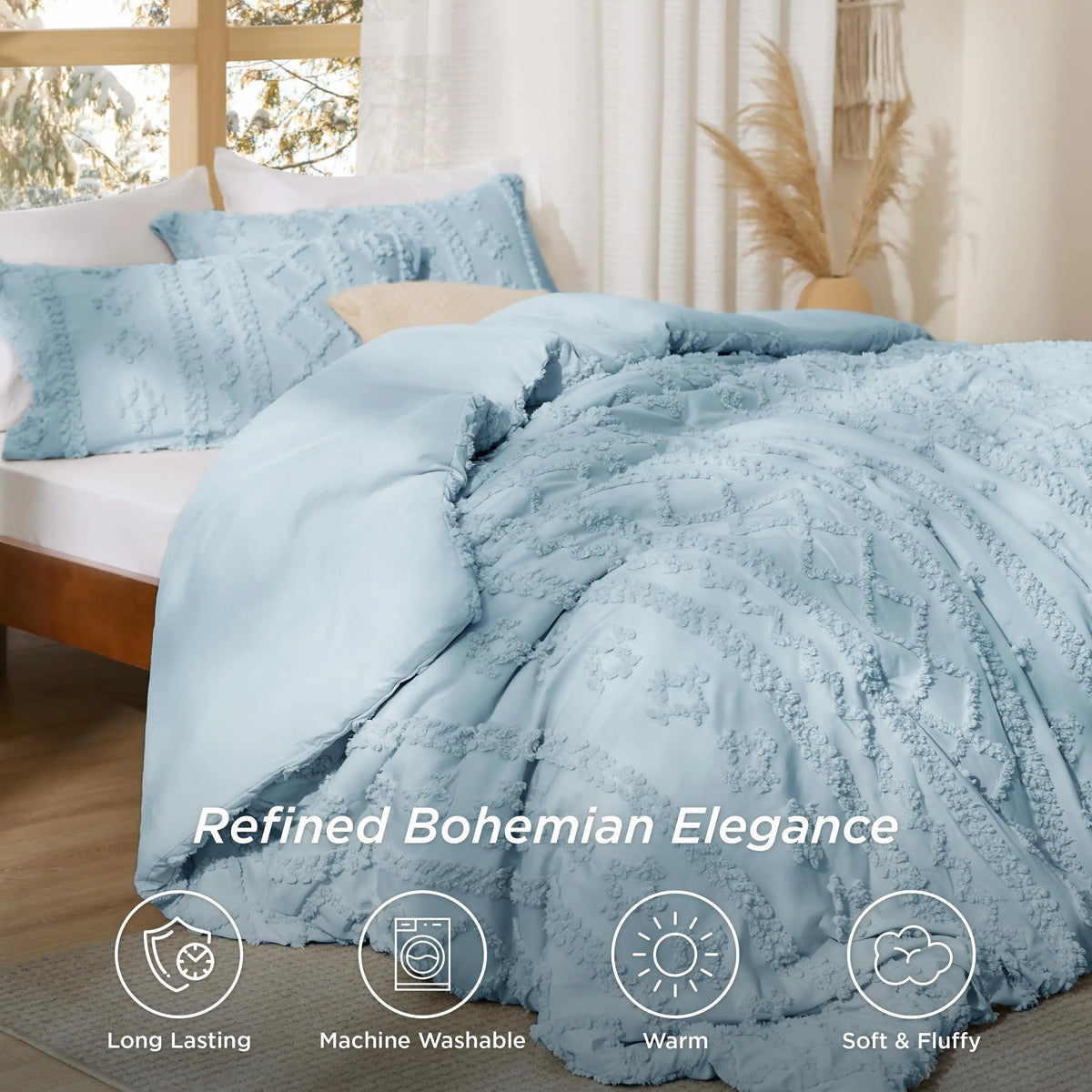 Slumblr® Tufted Boho Comforter Set (3 Pcs) Slumblr