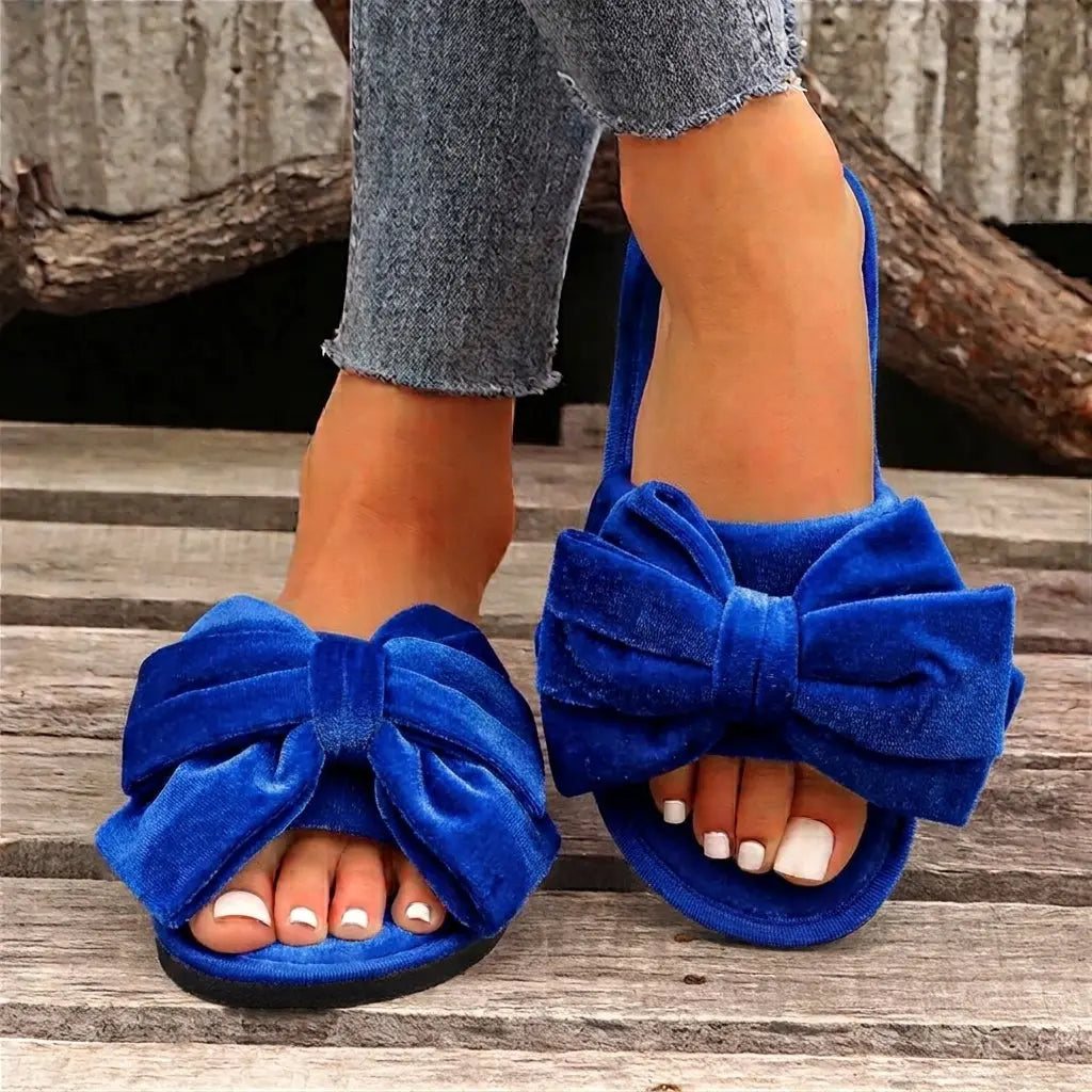 Slumblr® Velvet Bow Slippers Slumblr