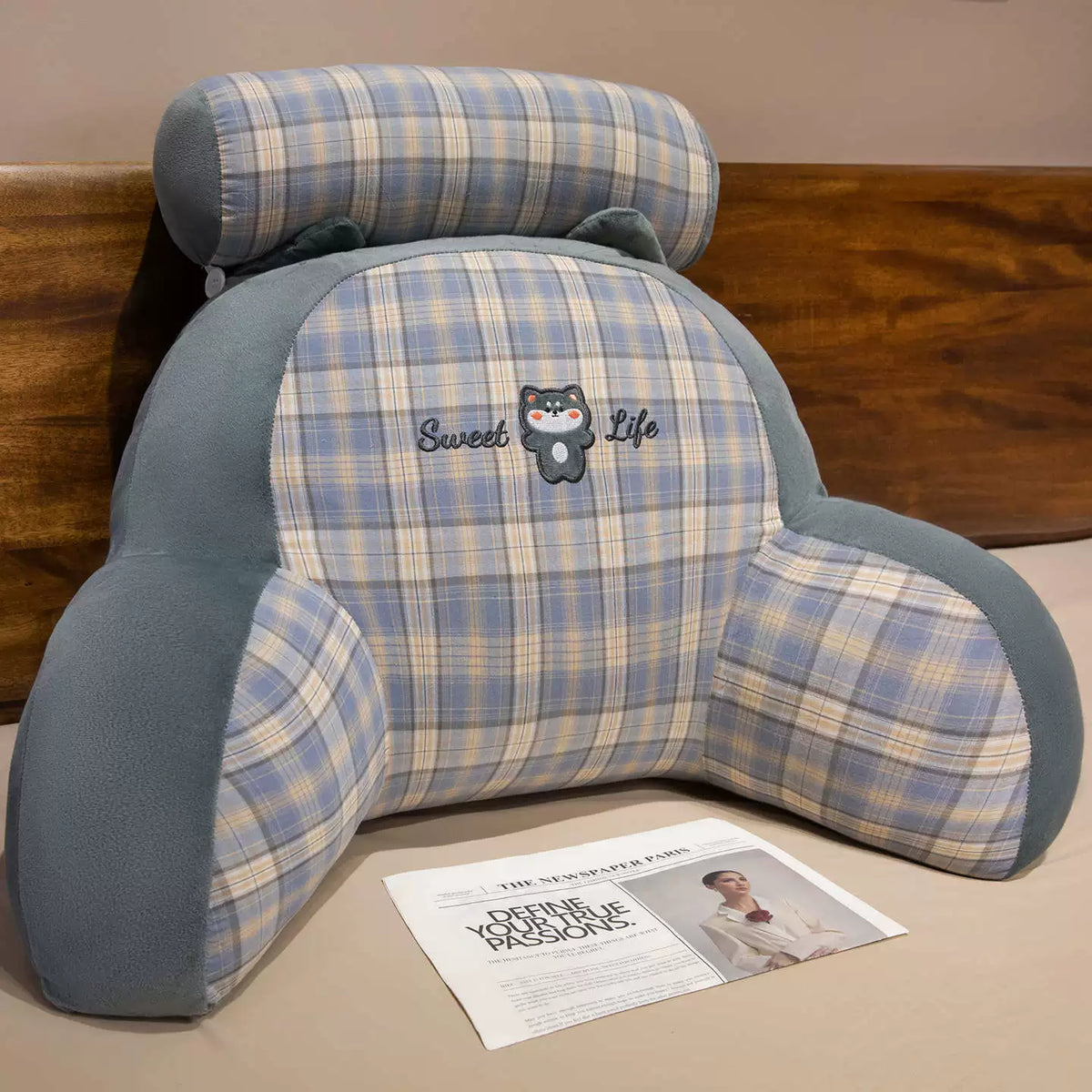 Slumblr® Soft Polyester Bed Backrest Cushion for Reading