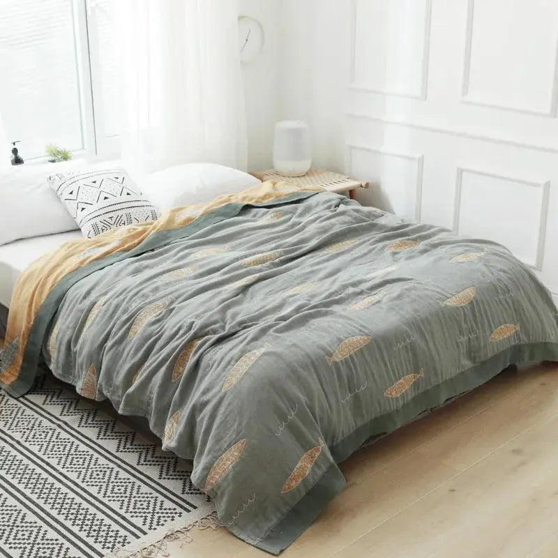 Slumblr® Fish Muslin Throw Blanket Slumblr