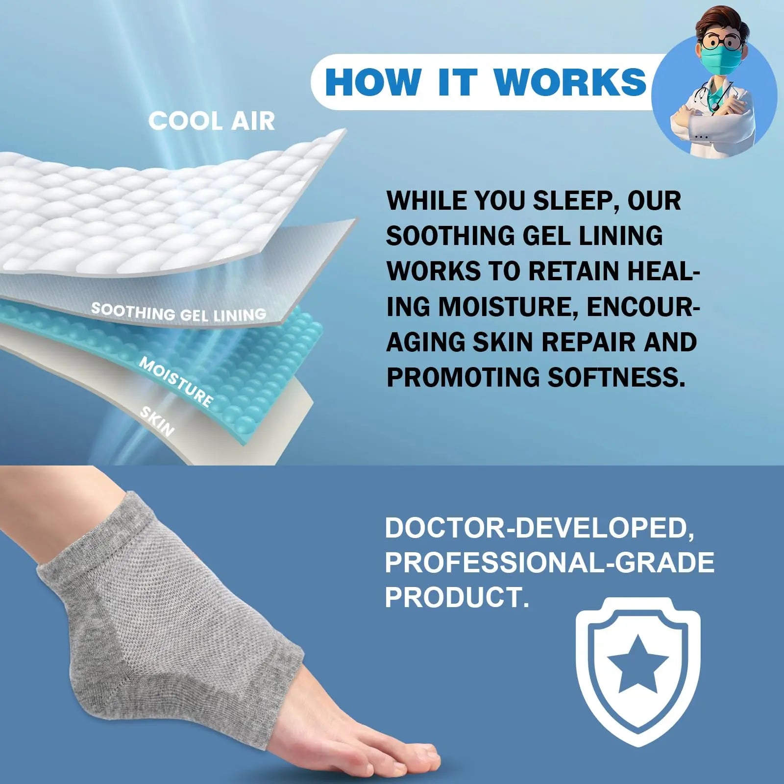 Slumblr® Gel Heel Socks (6 Pairs) Slumblr