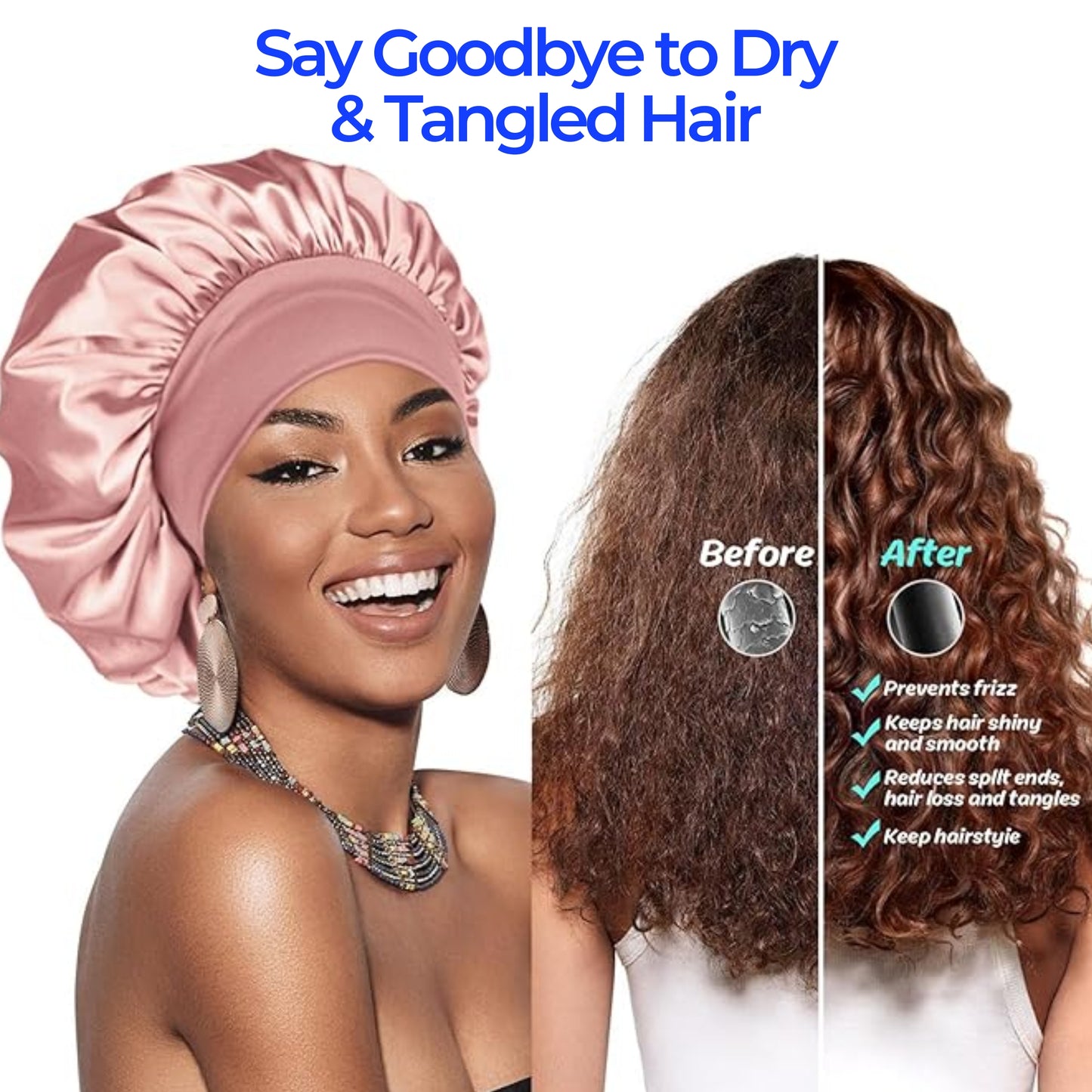 Slumblr® Satin Wide-Brim Shower Cap