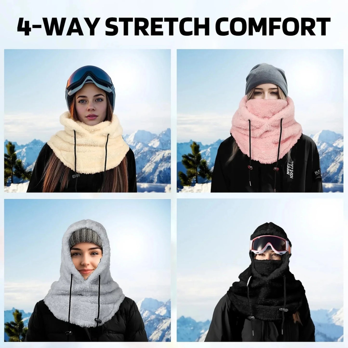 Slumblr® Winter Fleece-lined Hooded Beanie Scarf Travel