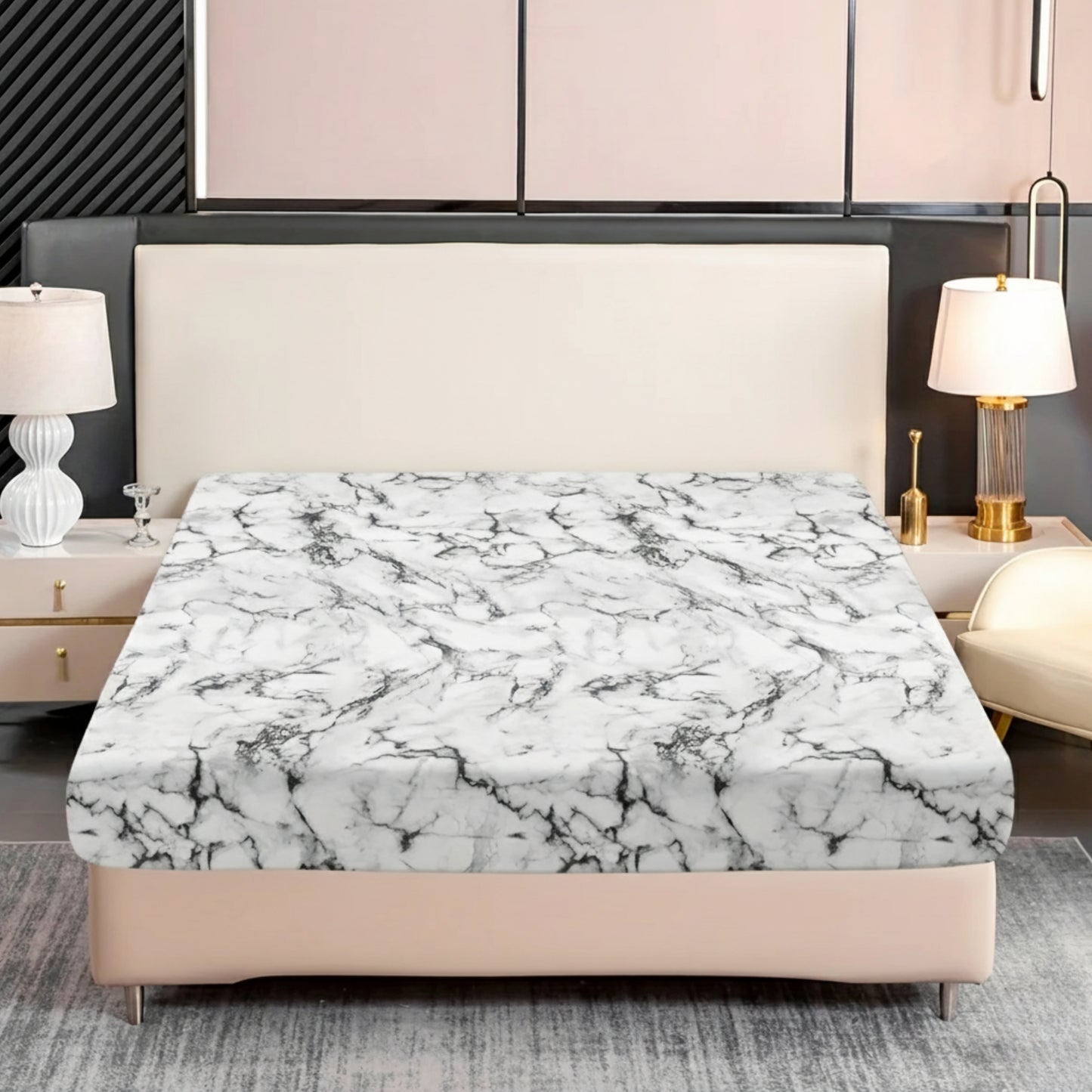Slumblr® 3-Piece Marble Print Fitted Sheet