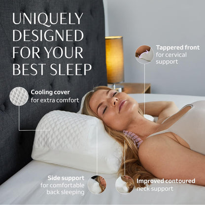 Slumblr® Ergonomic Memory Foam Pillow for Side Back Stomach Sleepers