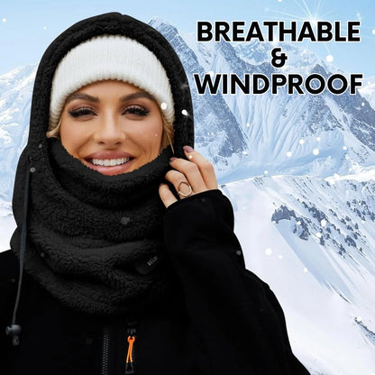 Slumblr® Winter Fleece-lined Hooded Beanie Scarf Travel