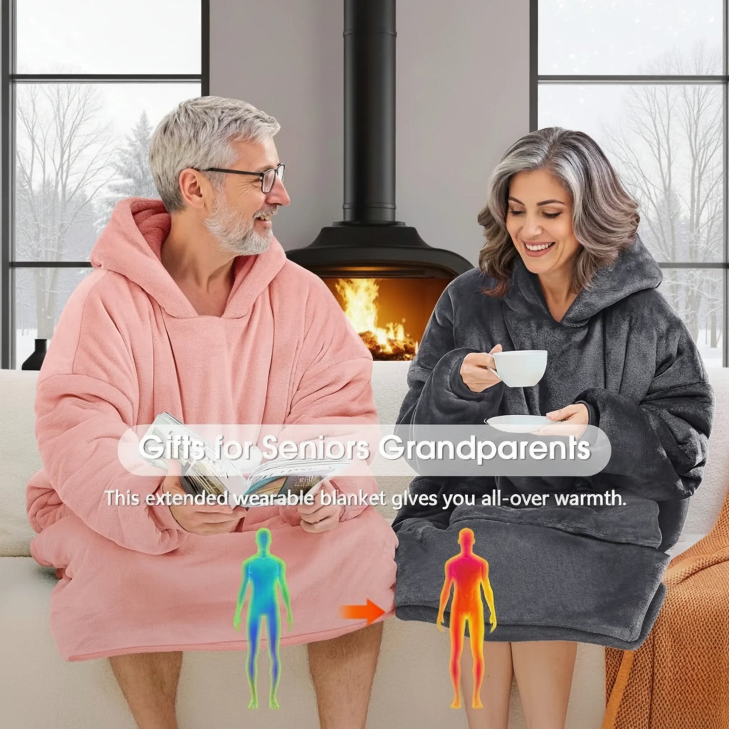 Slumblr® Double Fleece Hooded Pullover Jacket