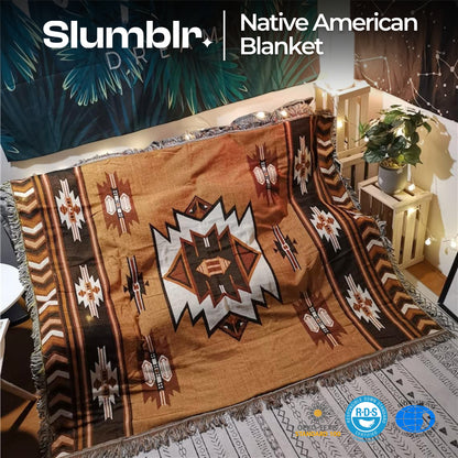 Slumblr® Brown Reversible Woven Throw Blanket with Tassels
