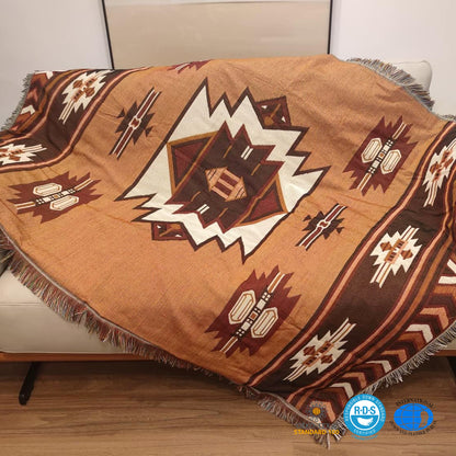 Slumblr® Brown Reversible Woven Throw Blanket with Tassels