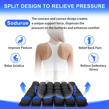 Slumblr® Air Bag Ergonomic Pressure-Relief Chair Pad for Office, Car & Long Sitting
