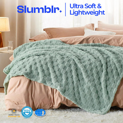 Slumblr® Cozy Checkered Fleece Throw Blanket
