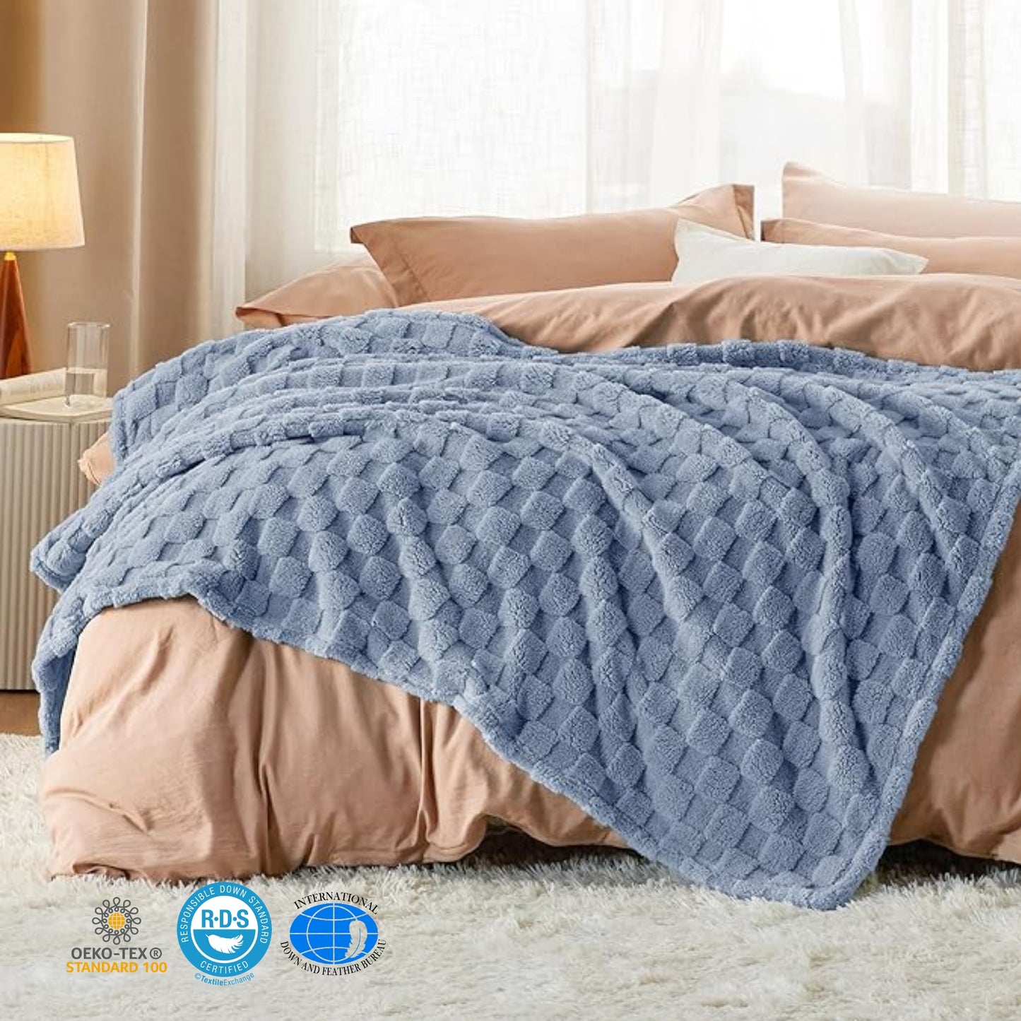 Slumblr® Cozy Checkered Fleece Throw Blanket