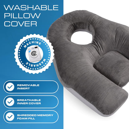 Slumblr® Face Down Pillow for Comfort with Warm & Cool Sides