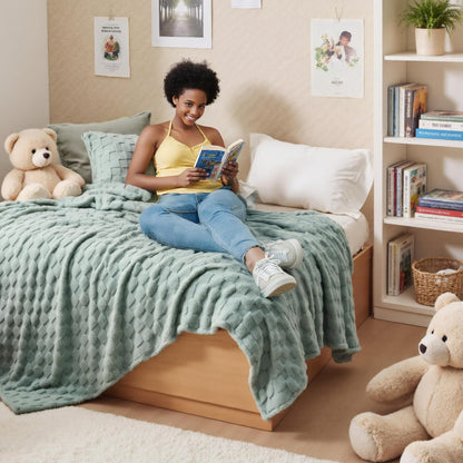 Slumblr® Cozy Checkered Fleece Throw Blanket