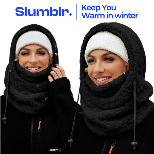 Slumblr® Winter Fleece-lined Hooded Beanie Scarf Travel