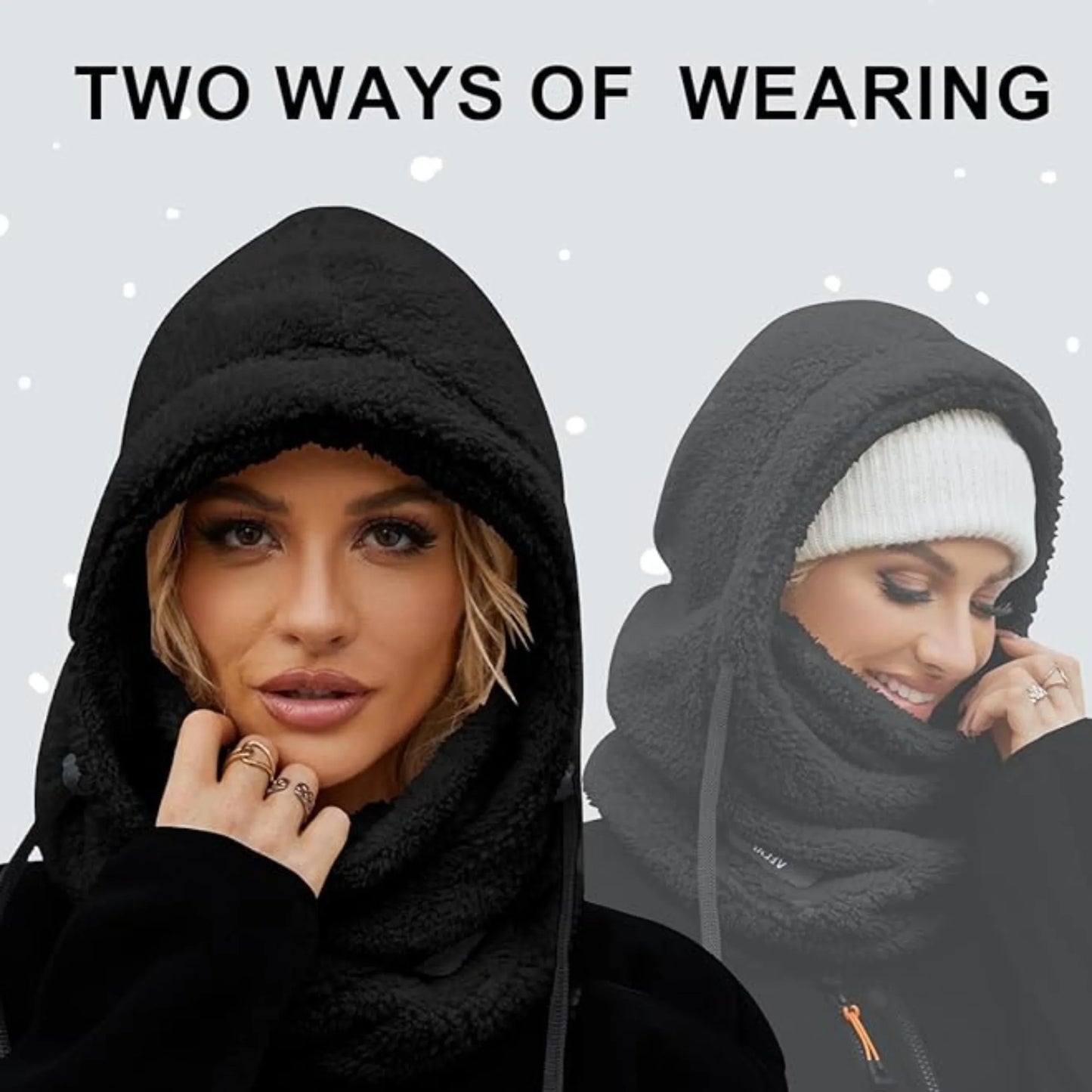 Slumblr® Winter Fleece-lined Hooded Beanie Scarf Travel