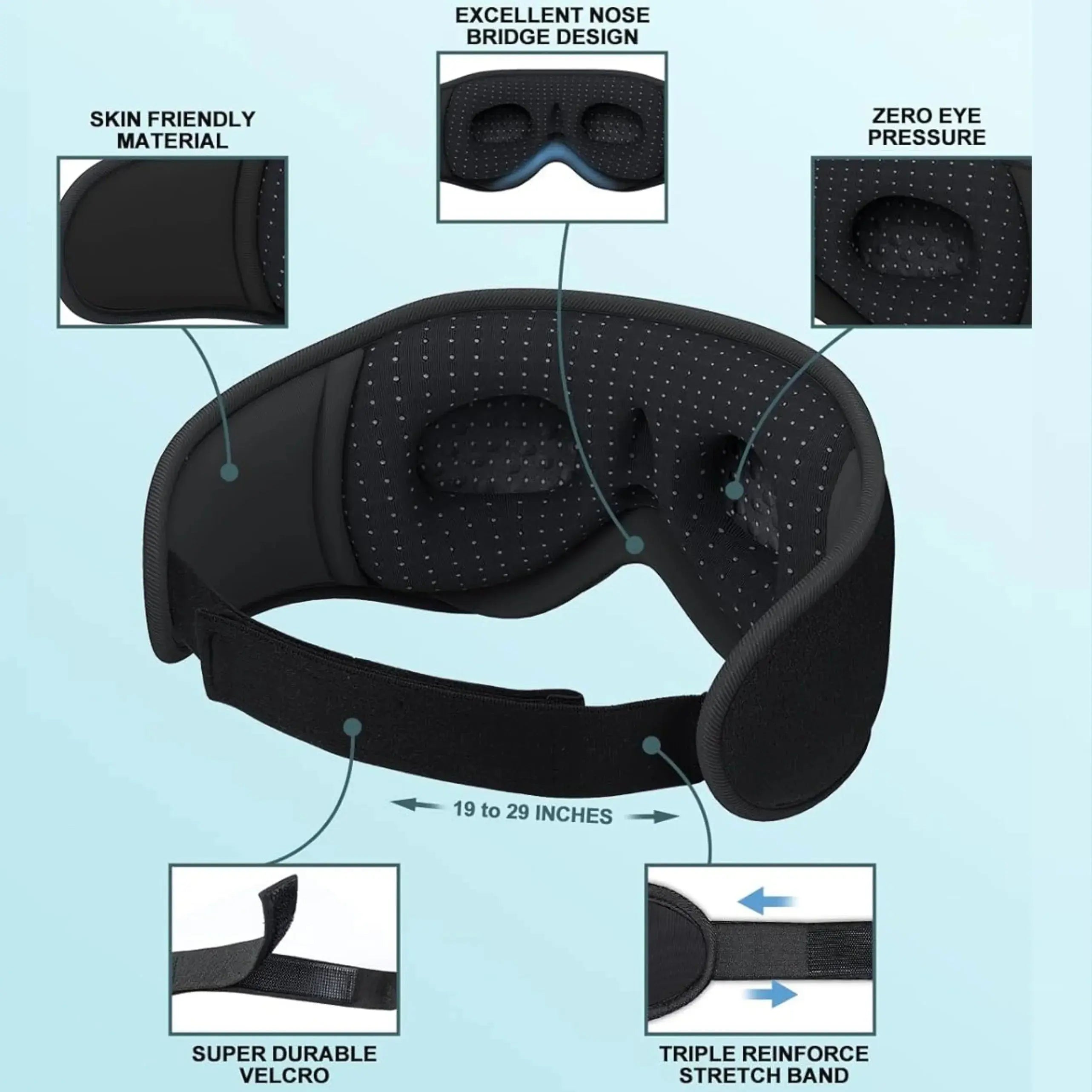 Slumblr® Bluetooth Sleep Mask with Headphones 3D Contoured Design Slumblr