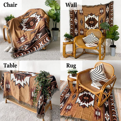Slumblr® Brown Reversible Woven Throw Blanket with Tassels
