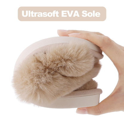 Slumblr® Cross-Band Fluffy Plush Slippers