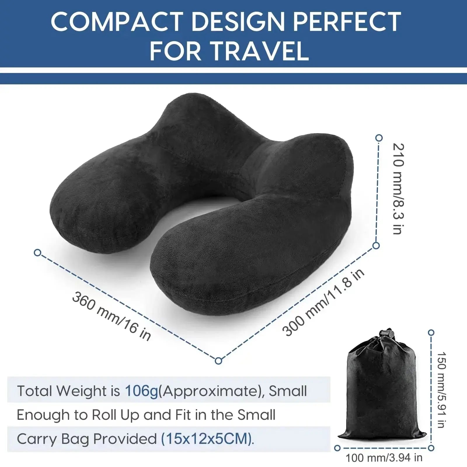 Slumblr® U-Shape Inflatable Travel Pillow Slumblr