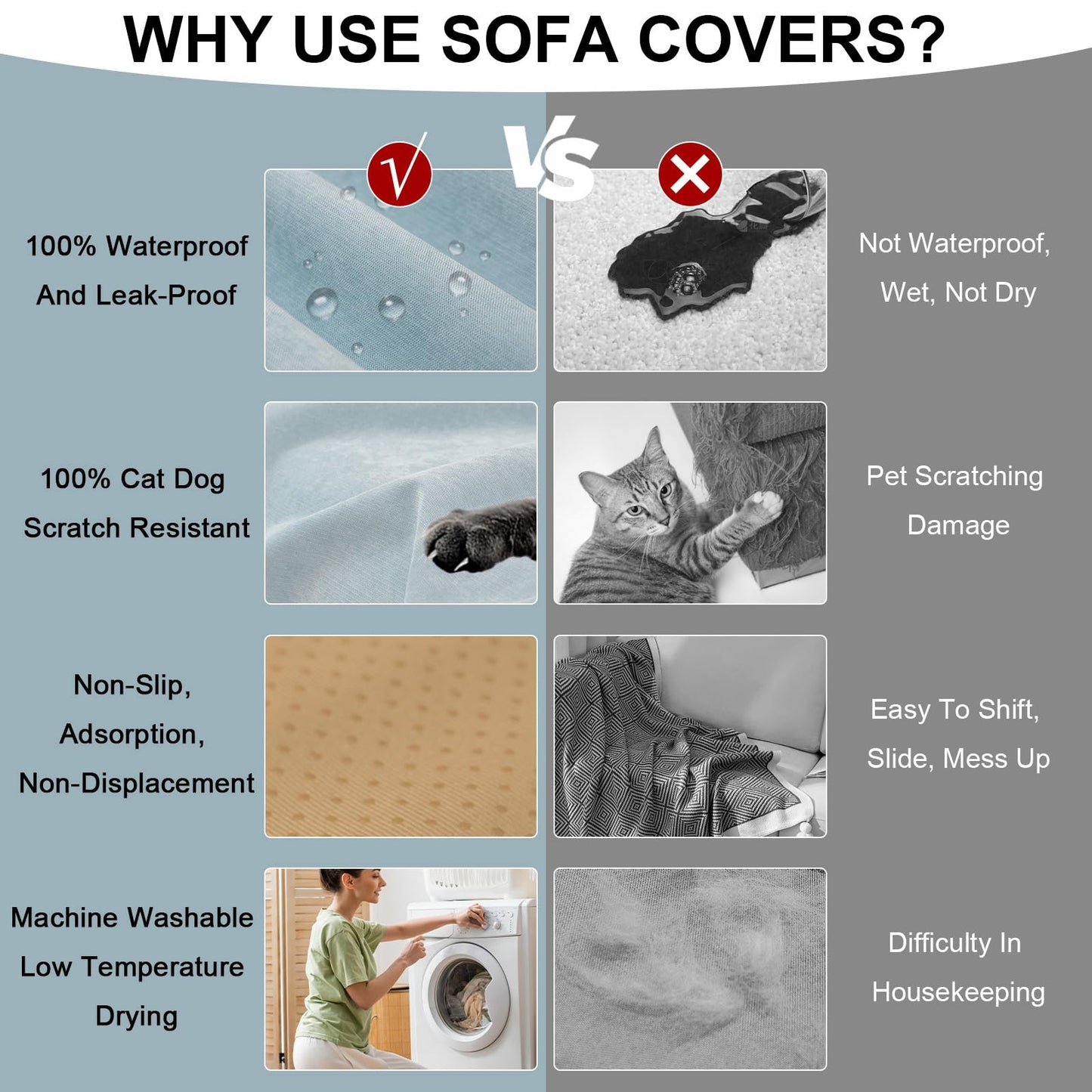 Slumblr® Waterproof Solid Color Sofa Cover Blanket