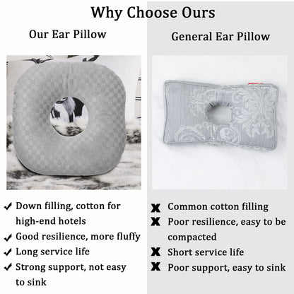 Slumblr® Cotton Adjustable Ear Pillow - Square Shape