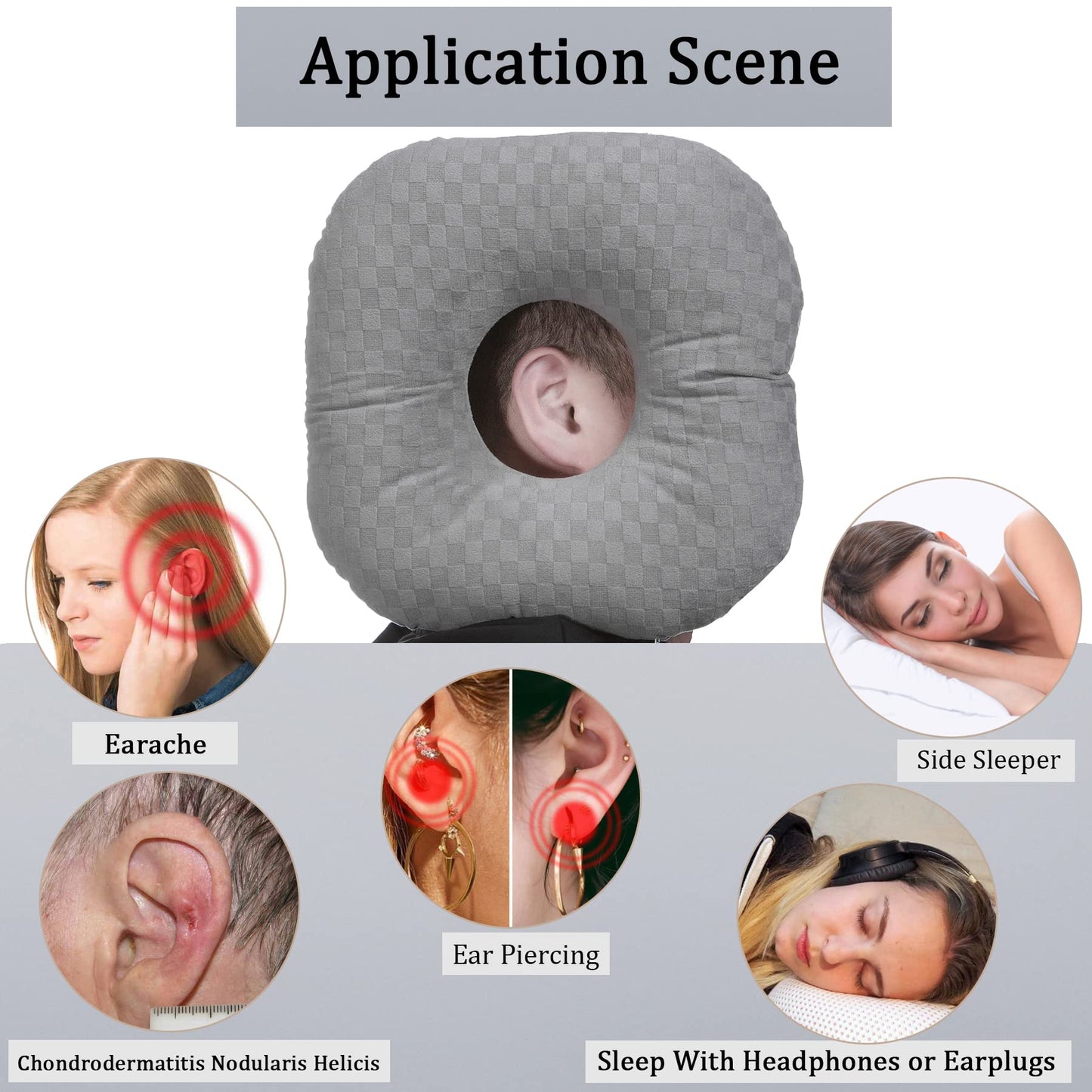 Slumblr® Cotton Adjustable Ear Pillow - Square Shape