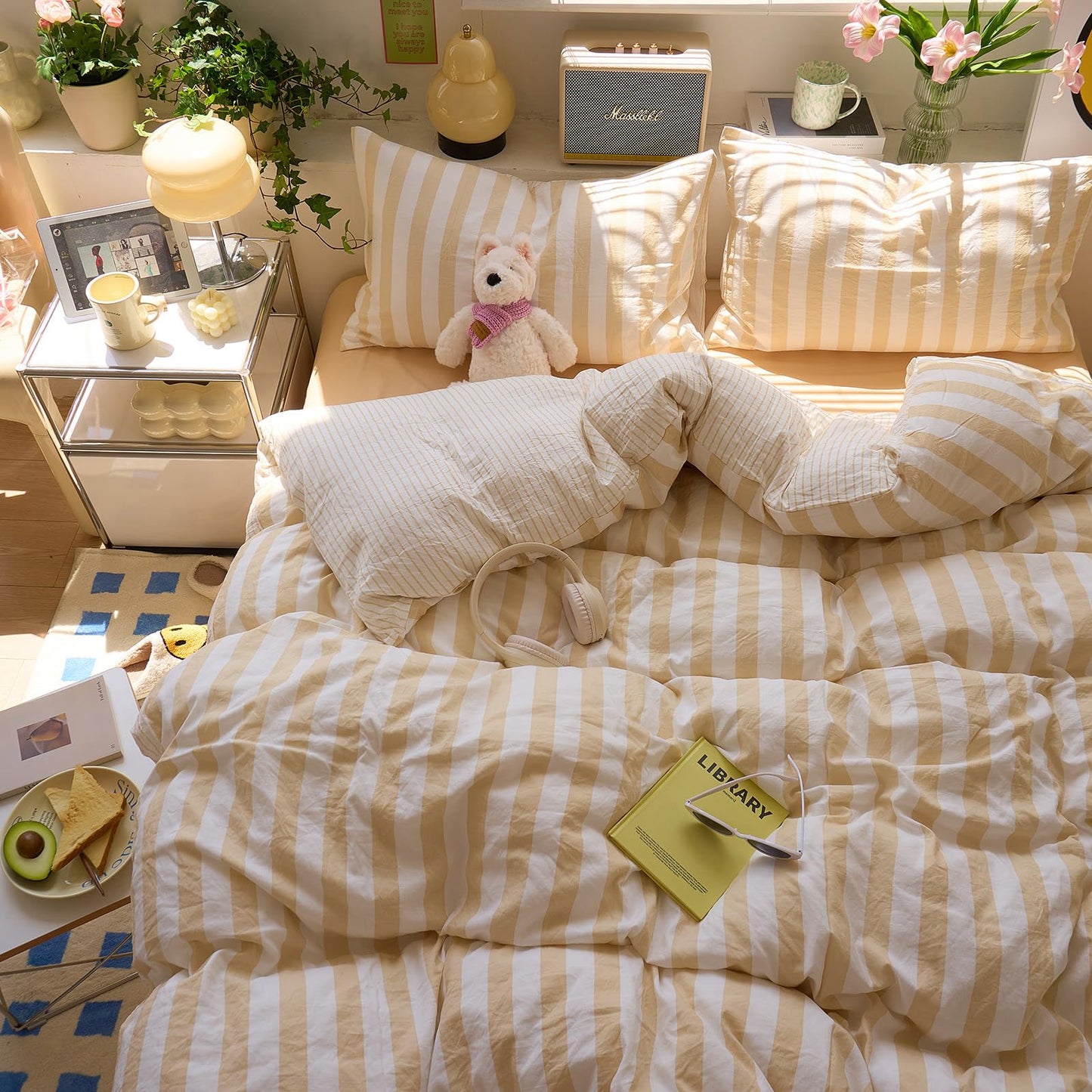 Slumblr® Cotton Crepe Striped Quilt Set