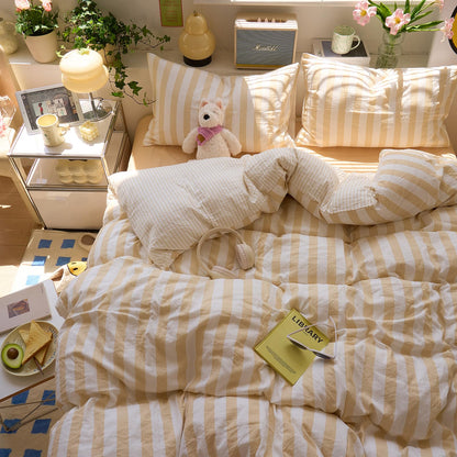 Slumblr® Cotton Crepe Striped Quilt Set