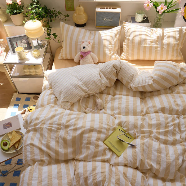 Slumblr® Cotton Crepe Striped Quilt Set