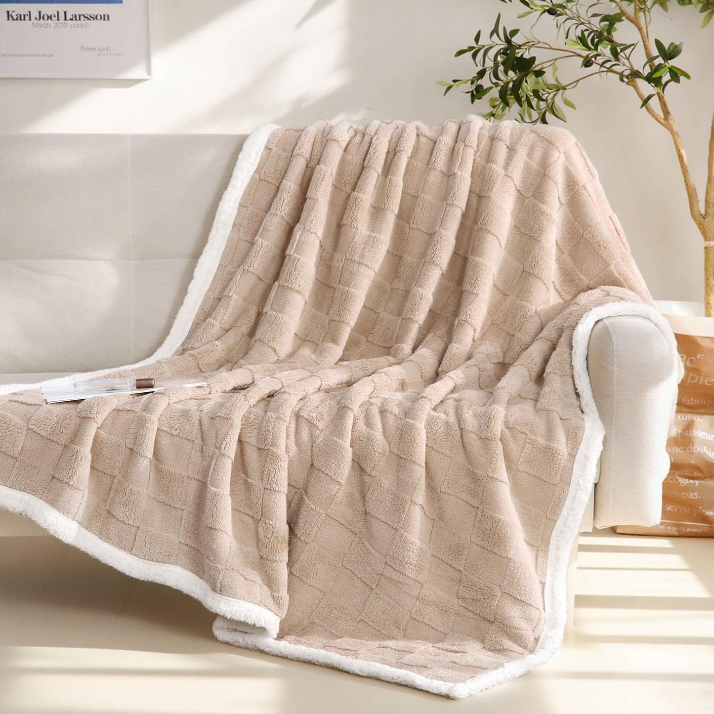 Slumblr® Sherpa Flannel Throw Blanket