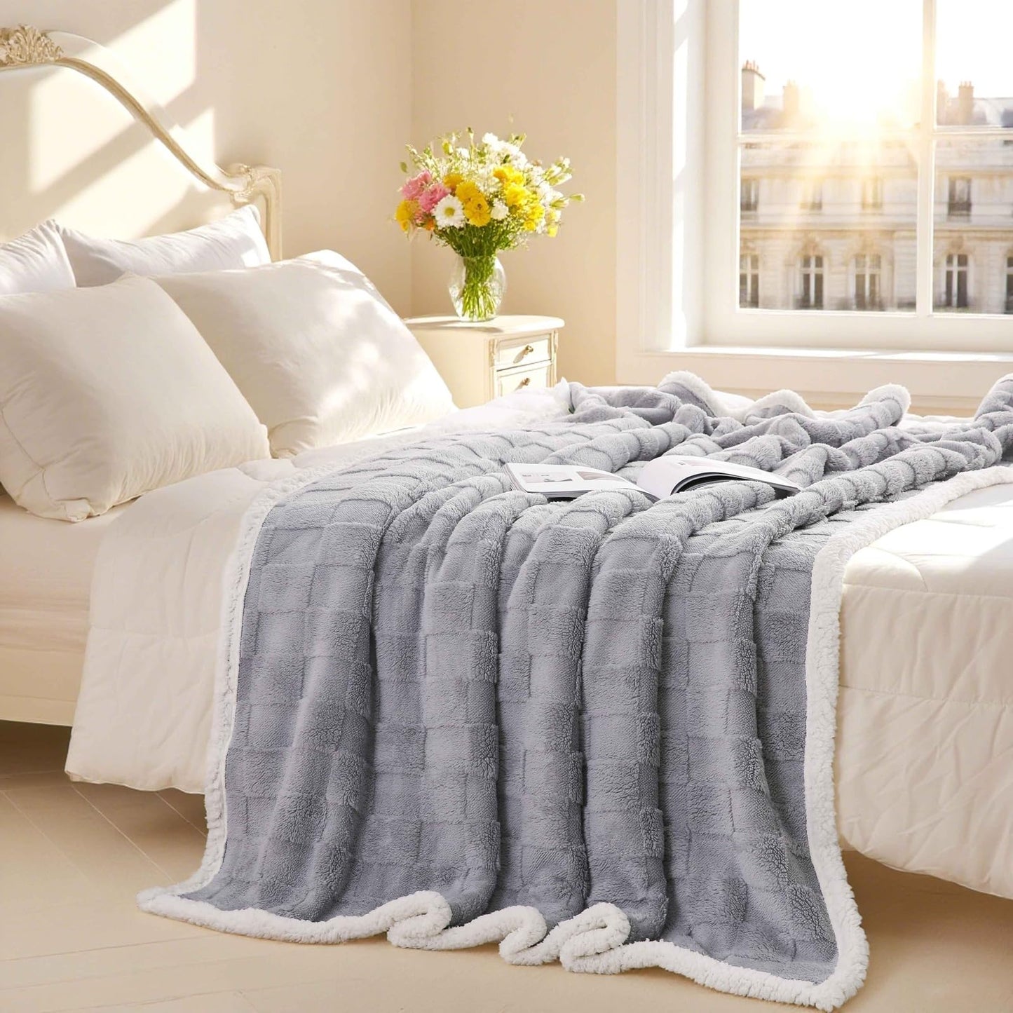 Slumblr® Sherpa Flannel Throw Blanket