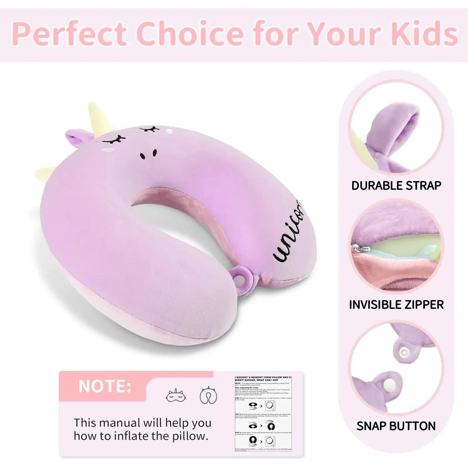 Slumblr® Unicorn Plush U-Shaped Travel Pillow Slumblr