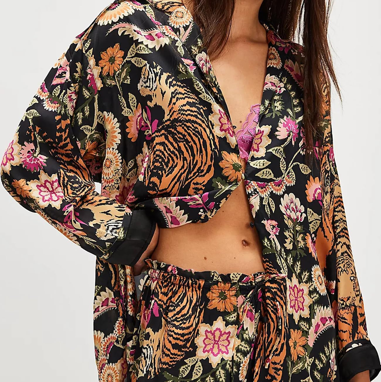 Slumblr® Satin Floral Western Pajama Set