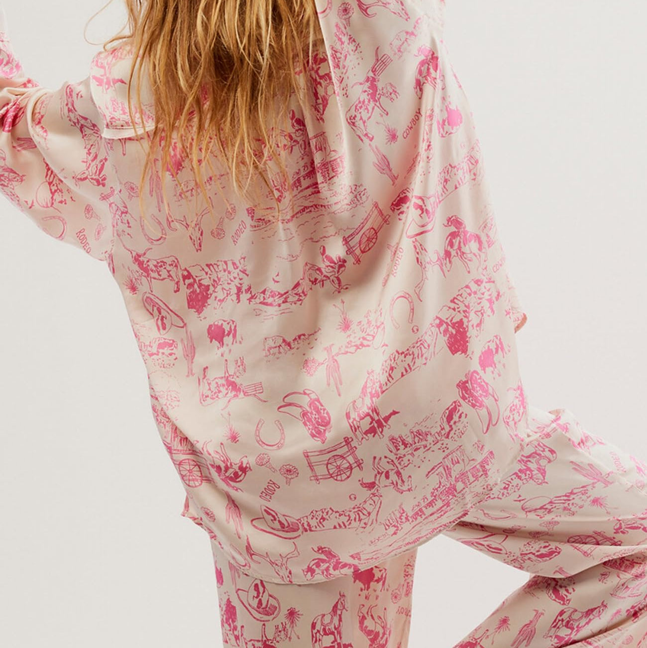 Slumblr® Satin Floral Western Pajama Set