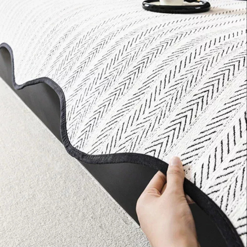 Aurivelle Herringbone Scallop Edge Sofa Cover