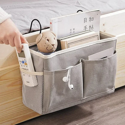 Slumblr® Hanging Cotton Linen Bedside Storage Bag