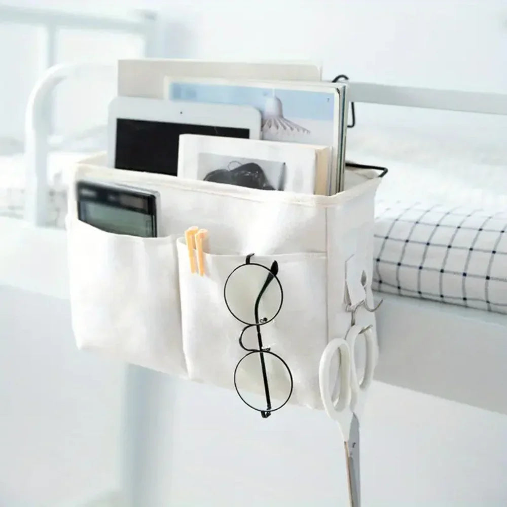 Slumblr® Hanging Cotton Linen Bedside Storage Bag