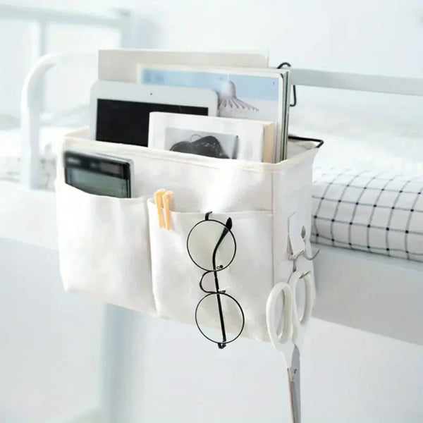 Slumblr® Hanging Cotton Linen Bedside Storage Bag